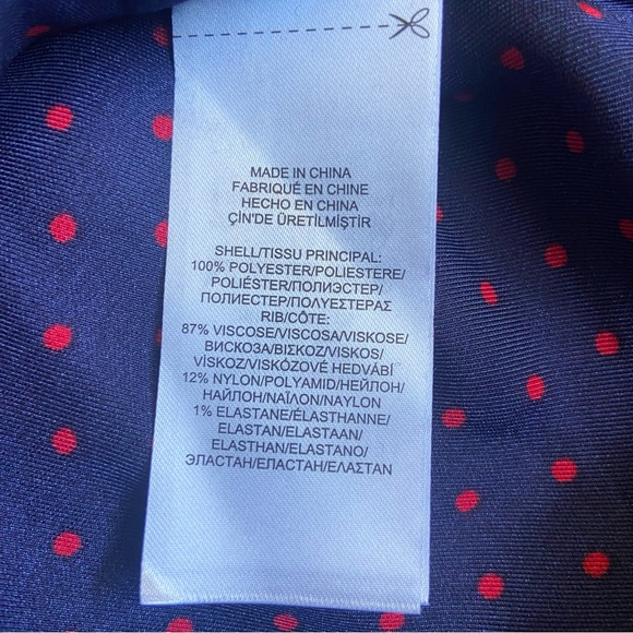 RALPH LAUREN NWT Polka Dot Red and Blue Blouse Top Long Sleeve - Picture 6 of 7